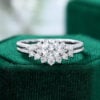 MOLLYJEWELRY White gold Moissanite engagement ring set