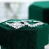 MOLLYJEWELRY White gold Moissanite engagement ring set