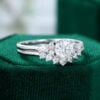 MOLLYJEWELRY White gold Moissanite engagement ring set