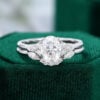 MOLLYJEWELRY White gold Oval Moissanite Ring Set
