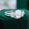 MOLLYJEWELRY White gold Oval Moissanite Ring Set