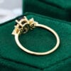 MOLLYJEWELRY Yellow Gold Oval Green Blue Sapphire Engagement Ring