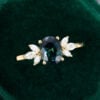 MOLLYJEWELRY Yellow Gold Oval Green Blue Sapphire Engagement Ring