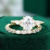 MOLLYJEWELRY Yellow gold Oval cut Moissanite Engagement Ring Set