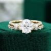 MOLLYJEWELRY Yellow gold Oval cut Moissanite Engagement Ring Set