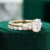 MOLLYJEWELRY Yellow gold Oval cut Moissanite Engagement Ring Set