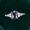 Alexandrite and Topaz Engagement Ring June Birthstone Ring for Her