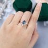 MOLLYJEWELRYUS Alexandrite Rose Gold Engagement Rings Set