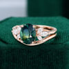 MOLLYJEWELRYUS Green Blue Sapphire Engagement Ring Set