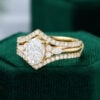 MOLLYJEWELRYUS Moissanite Gold Engagement Ring Set