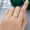 MOLLYJEWELRYUS Moissanite Gold Engagement Ring Set