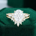 14K Yellow Gold Vintage Moissanite Engagement Ring Set