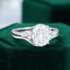 MOLLYJEWELRYUS Oval Cut Moissanite Engagement Ring Set