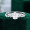 MOLLYJEWELRYUS Oval Shaped Moissanite Engagement Ring Set