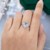 MOLLYJEWELRYUS Pear Shaped Aquamarine Engagement Ring Set
