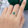 MOLLYJEWELRYUS Pear Shaped Emerald Engagement Ring Set