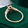 Pear Shaped Sapphire Engagement Ring with Yellow Gold Band