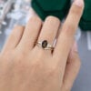 MOLLYJEWELRYUS Smoky Quartz Gold Engagement Ring Set