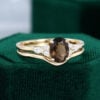 MOLLYJEWELRYUS Smoky Quartz Gold Engagement Ring Set