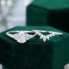 White Sapphire Engagement Ring Set