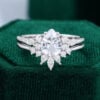 MOLLYJEWELRYUS White Sapphire Engagement Ring Set