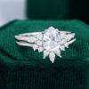 MOLLYJEWELRYUS White Sapphire Engagement Ring Set