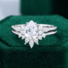 MOLLYJEWELRYUS White Sapphire Engagement Ring Set