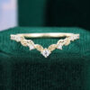 Moissanite Curved Leaf Band