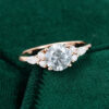 MollyjewelryUS Gray Moissanite Rose Gold Engagement Ring