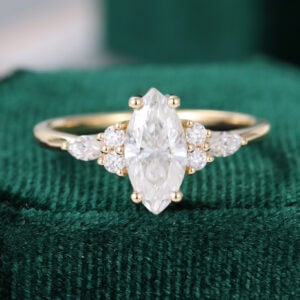 MollyjewelryUS Marquise Moissanite Engagement Ring