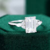 MollyjewelryUS Moissanite Emerald Cut Engagement Ring