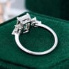 MollyjewelryUS Moissanite Emerald Cut Engagement Ring