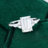 MollyjewelryUS Moissanite Emerald Cut Engagement Ring