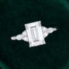 MollyjewelryUS Moissanite Emerald Cut Engagement Ring