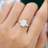 MollyjewelryUS Moissanite Emerald Cut Engagement Ring