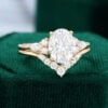 MollyjewelryUS Moissanite Gold Engagement Ring Set