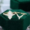 MollyjewelryUS Moissanite Gold Engagement Ring Set