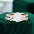 Moissanite Center Stone With Diamond Setting Set