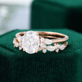 Moissanite Center Stone With Diamond Setting Set