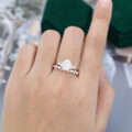 Moissanite Center Stone With Diamond Setting Set