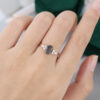 MollyjewelryUS Moissanite and Black Quartz Rutilated Engagement Ring