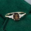 MollyjewelryUS Oval Smoky Quartz Gold Engagement Ring