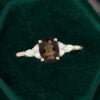 MollyjewelryUS Oval Smoky Quartz Gold Engagement Ring