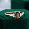 MollyjewelryUS Oval Smoky Quartz Gold Engagement Ring