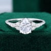 White Gold Pear Shaped White Sapphire Engagement Ring
