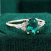 Oval Cut Emerald & Diamond Classic Cluster Engagement Ring (2)