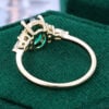 Oval Cut Emerald & Diamond Classic Cluster Engagement Ring (5)
