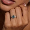 Oval Cut Gold Alexandrite Cluster Engagement Ring with Topaz Accents