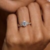Oval Cut Moissanite Bridal Ring Set With Eternity Band (3)