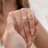 Oval Cut Moissanite Bridal Ring Set With Eternity Band (4)